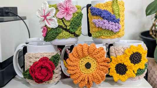 Crochet Mug Cozy - Handmade Cotton Mug Decor