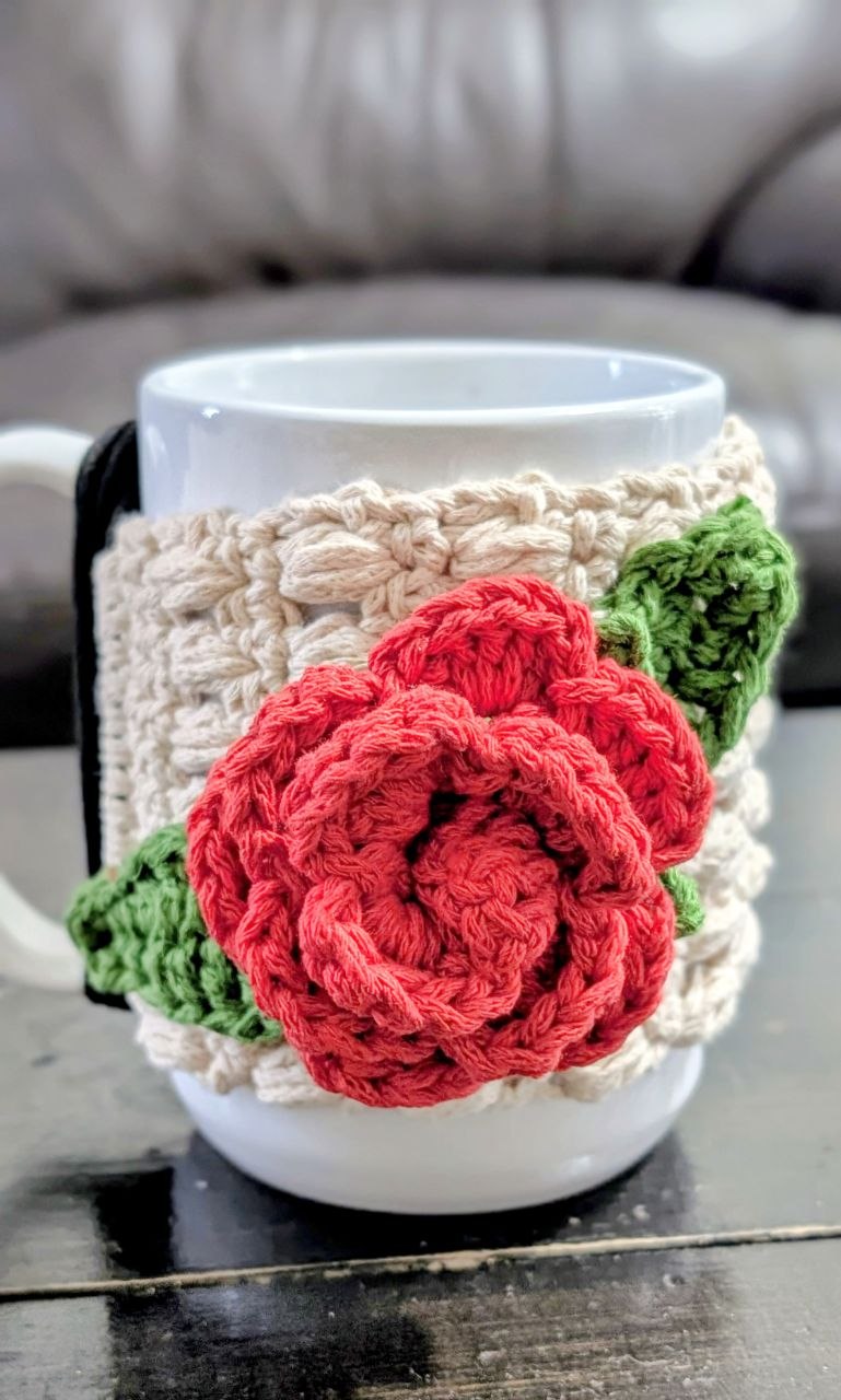 Crochet Mug Cozy - Handmade Cotton Mug Decor