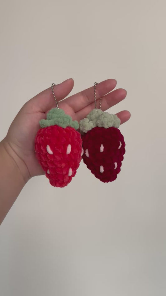 Crochet 15-min Strawberry Keychain Pattern PDF Download Beginner Friendly