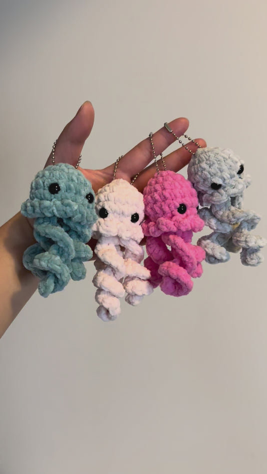 Crochet Chunky Jellyfish Keychain Pattern PDF Download Beginner Friendly