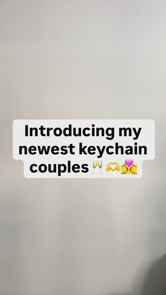 Crochet Couple Keychains - Magnetic Food Bag Charms