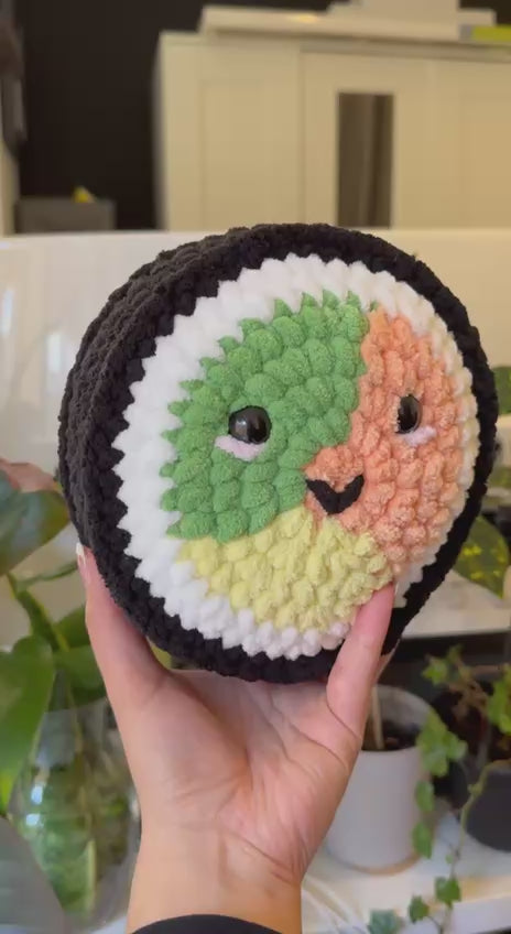 Crochet Sushi Roll Plushie Pattern PDF Download Beginner Friendly