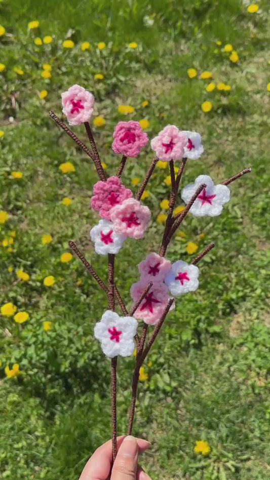 Crochet Cherry Blossom (Handmade Multi-coloured flowers)
