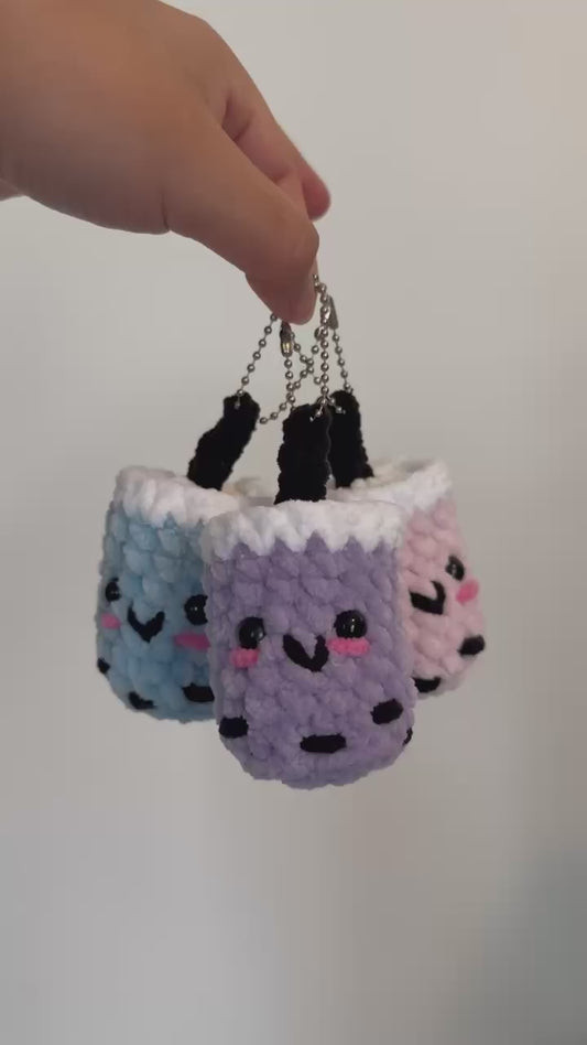 Crochet Boba Keychain Pattern PDF Download